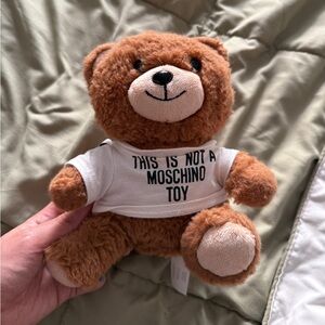 Moschino Tan Teddy Bear with White Shirt